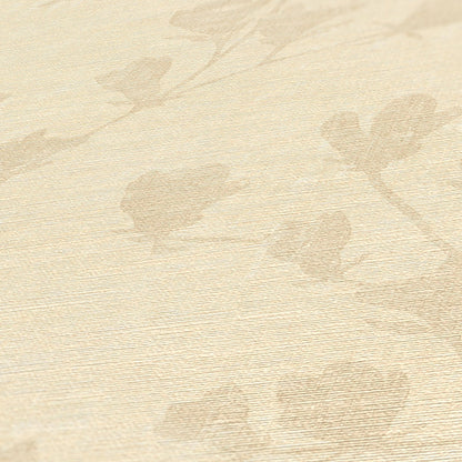 Nara Blätter Vliestapete Beige Grau 10,05 m x 0,53 m