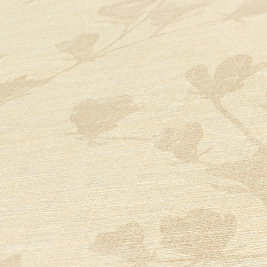 Nara Blätter Vliestapete Beige Grau 10,05 m x 0,53 m