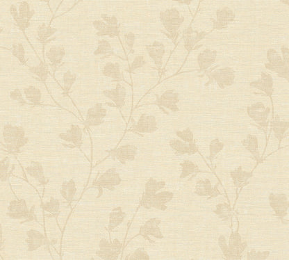 Nara Blätter Vliestapete Beige Grau 10,05 m x 0,53 m