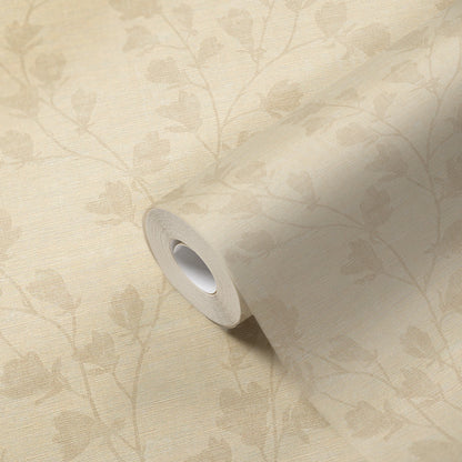 Nara Blätter Vliestapete Beige Grau 10,05 m x 0,53 m