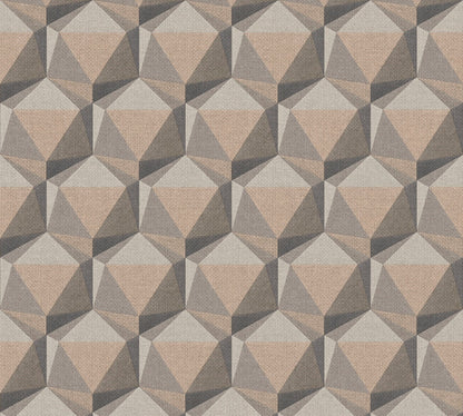 Nara Hexagon Vliestapete Beige Grau 10,05 m x 0,53 m