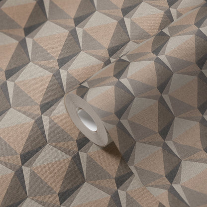 Nara Hexagon Vliestapete Beige Grau 10,05 m x 0,53 m