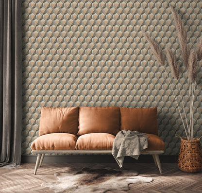 Nara Hexagon Vliestapete Beige Grau 10,05 m x 0,53 m
