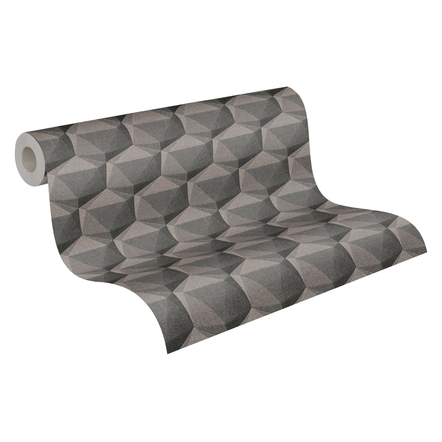 Nara Hexagon Vliestapete Grau Anthrazit 10,05 m x 0,53 m
