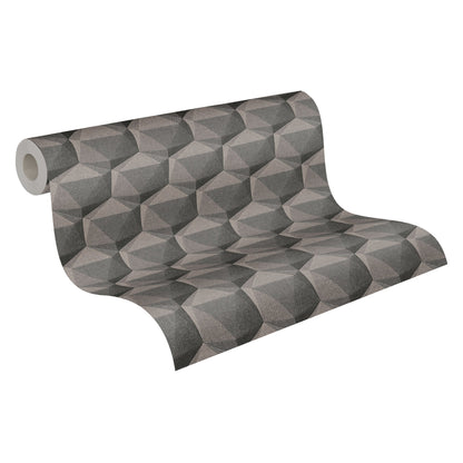 Nara Hexagon Vliestapete Grau Anthrazit 10,05 m x 0,53 m