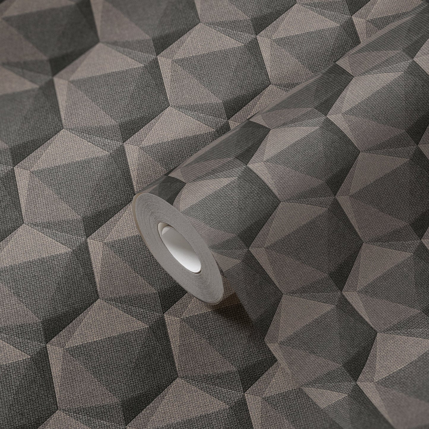 Nara Hexagon Vliestapete Grau Anthrazit 10,05 m x 0,53 m