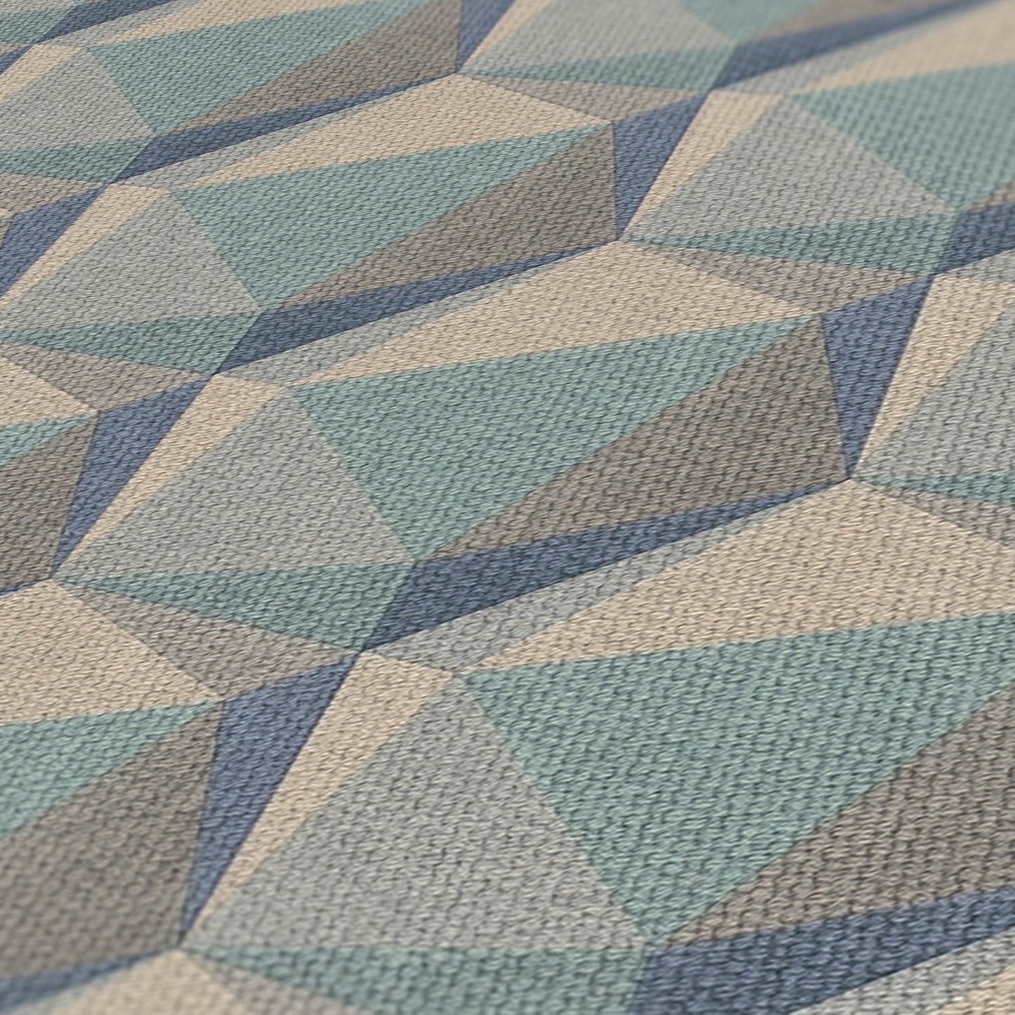 Nara Hexagon Vliestapete Blau Beige Grau Grün 10,05 m x 0,53 m