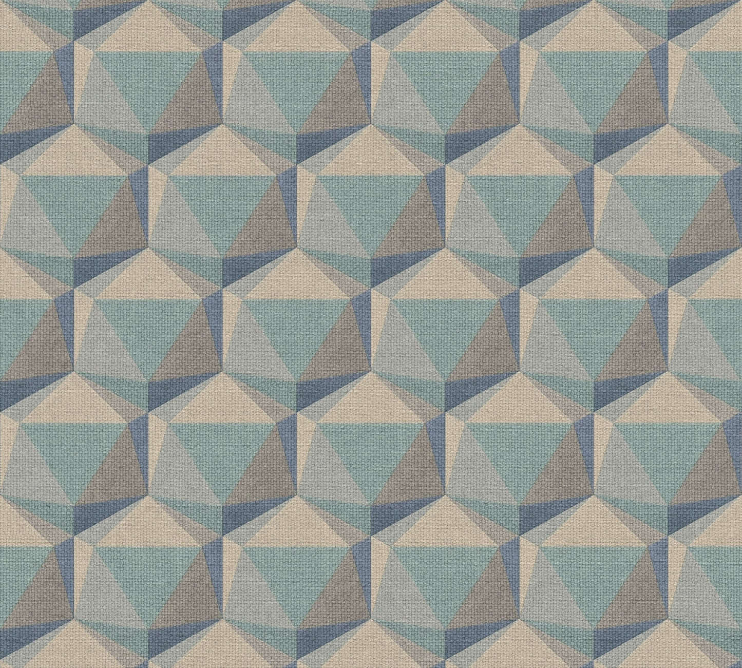 Nara Hexagon Vliestapete Blau Beige Grau Grün 10,05 m x 0,53 m
