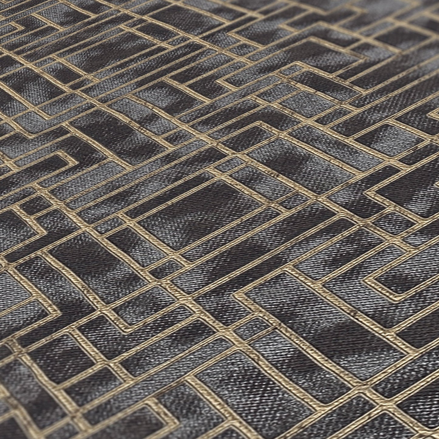 Livingwalls David Vienna Geometrische Vliestapete Schwarz Gold 10,05 m x 0,53 m