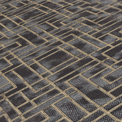 Livingwalls David Vienna Geometrische Vliestapete Schwarz Gold 10,05 m x 0,53 m