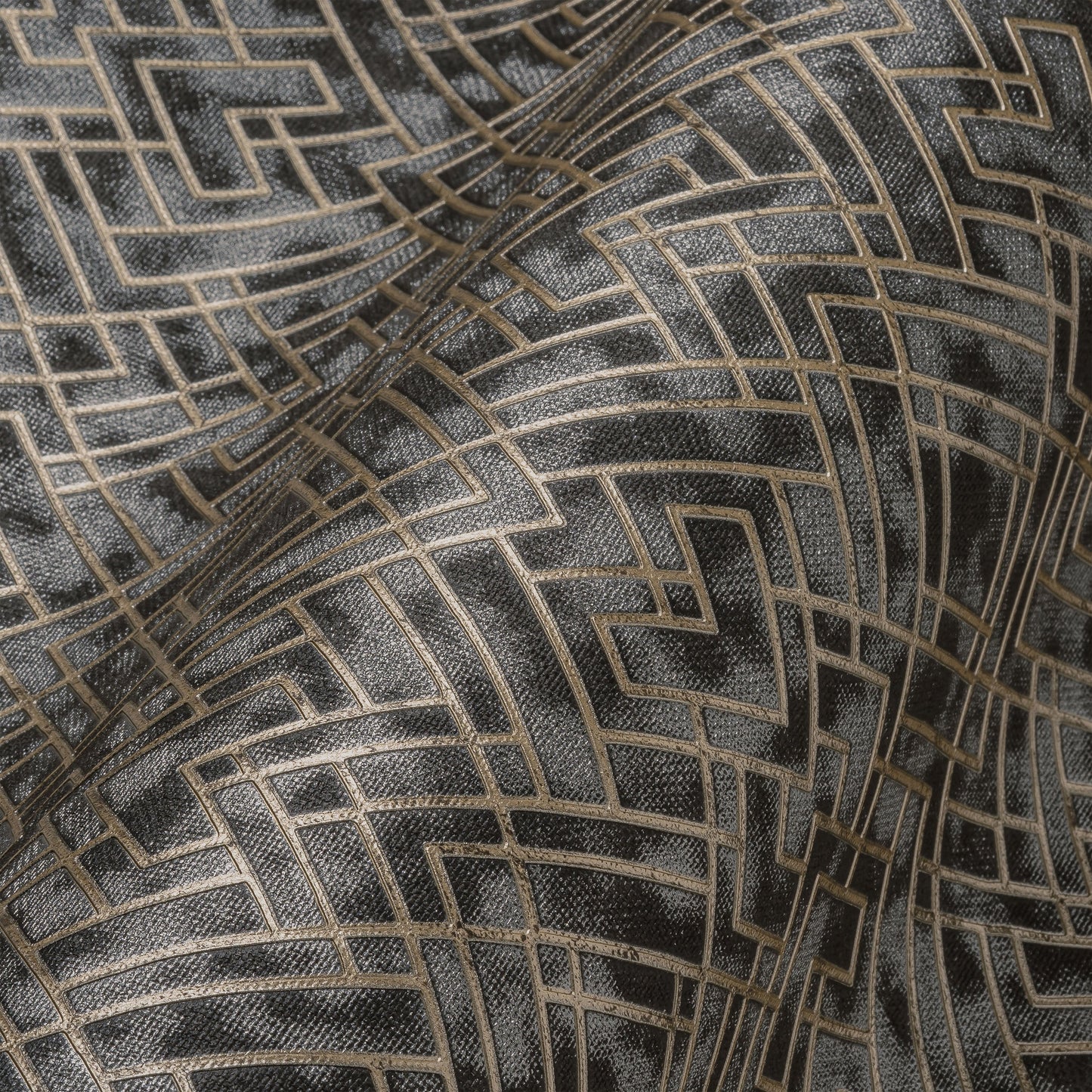 Livingwalls David Vienna Geometrische Vliestapete Schwarz Gold 10,05 m x 0,53 m