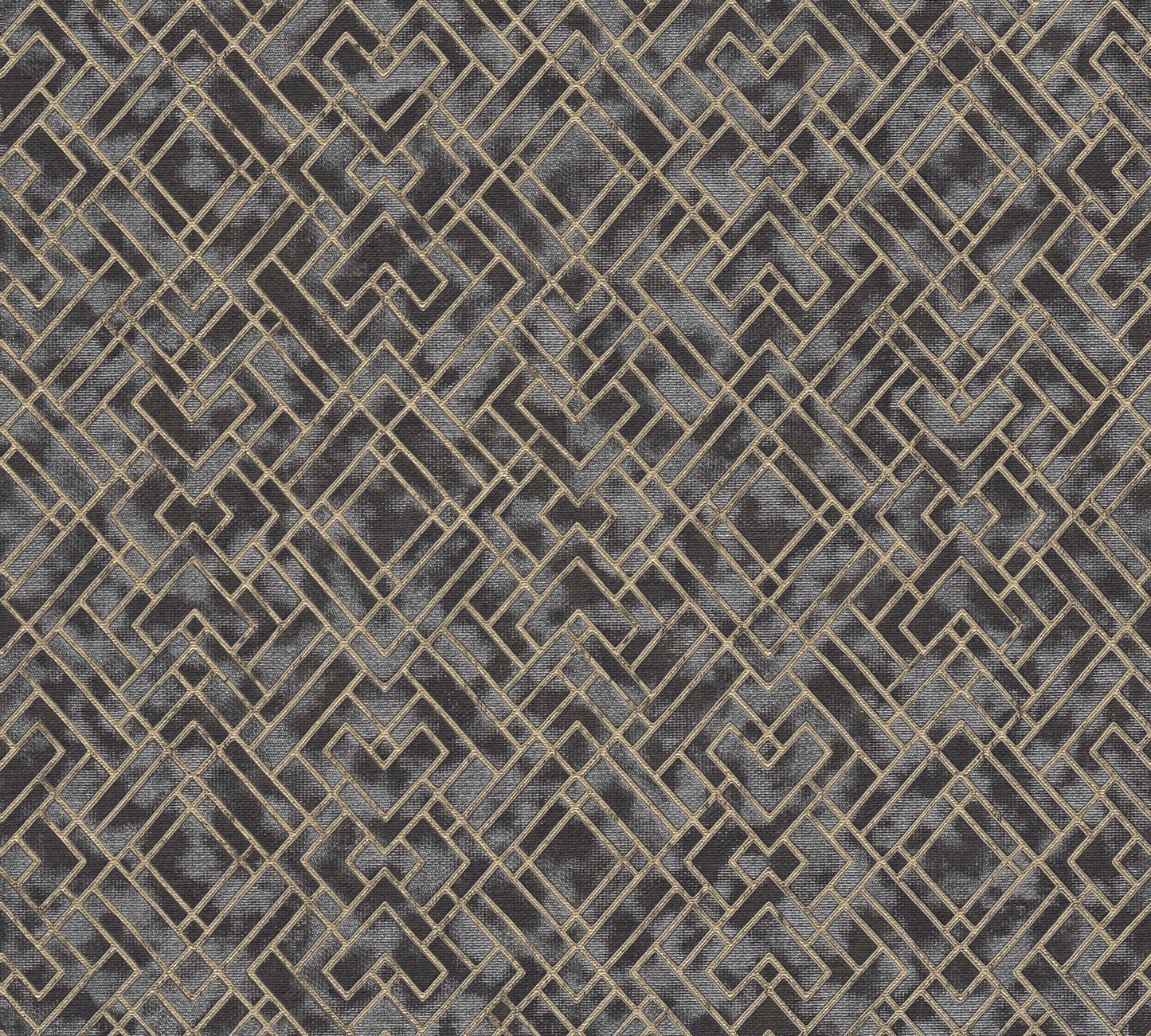 Livingwalls David Vienna Geometrische Vliestapete Schwarz Gold 10,05 m x 0,53 m