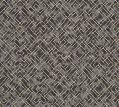Livingwalls David Vienna Geometrische Vliestapete Schwarz Gold 10,05 m x 0,53 m