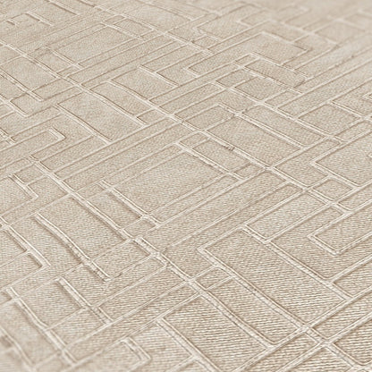 Livingwalls David Vienna Geometrische Vliestapete Creme Silber 10,05 m x 0,53 m