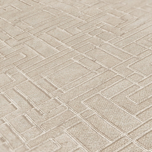 Livingwalls David Vienna Geometrische Vliestapete Creme Silber 10,05 m x 0,53 m