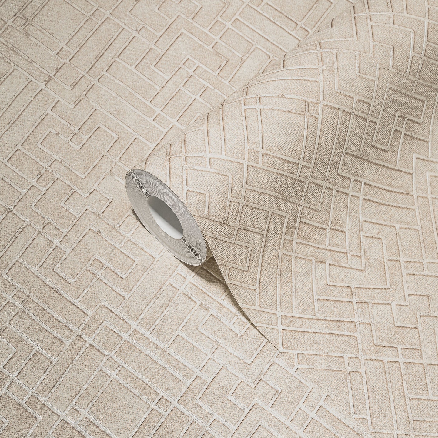 Livingwalls David Vienna Geometrische Vliestapete Creme Silber 10,05 m x 0,53 m