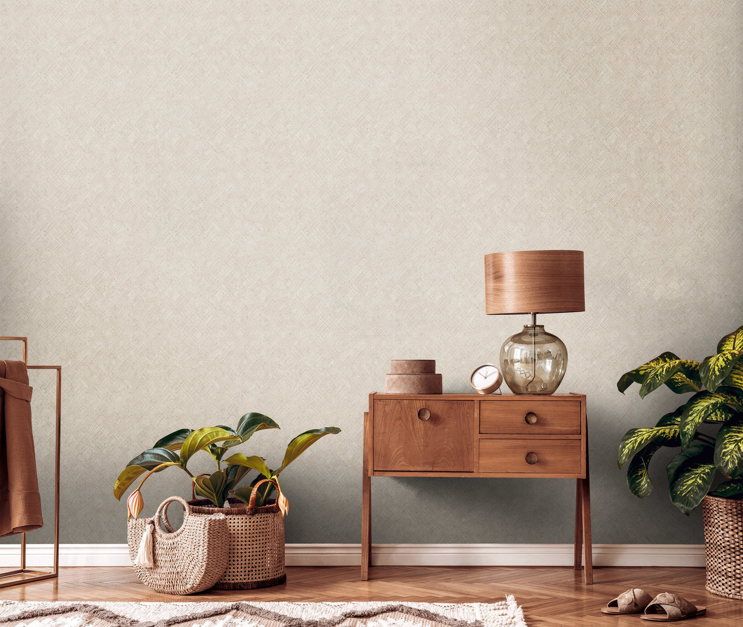Livingwalls David Vienna Geometrische Vliestapete Creme Silber 10,05 m x 0,53 m