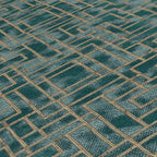Livingwalls David Vienna Geometrische Vliestapete Petrol Gold 10,05 m x 0,53 m