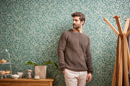 Livingwalls David Vienna Geometrische Vliestapete Petrol Gold 10,05 m x 0,53 m