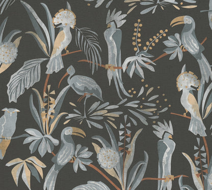 Livingwalls House of Turnowsky Dschungel Vliestapete Schwarz Grau Beige Orange 10,05 m x 0,53 m