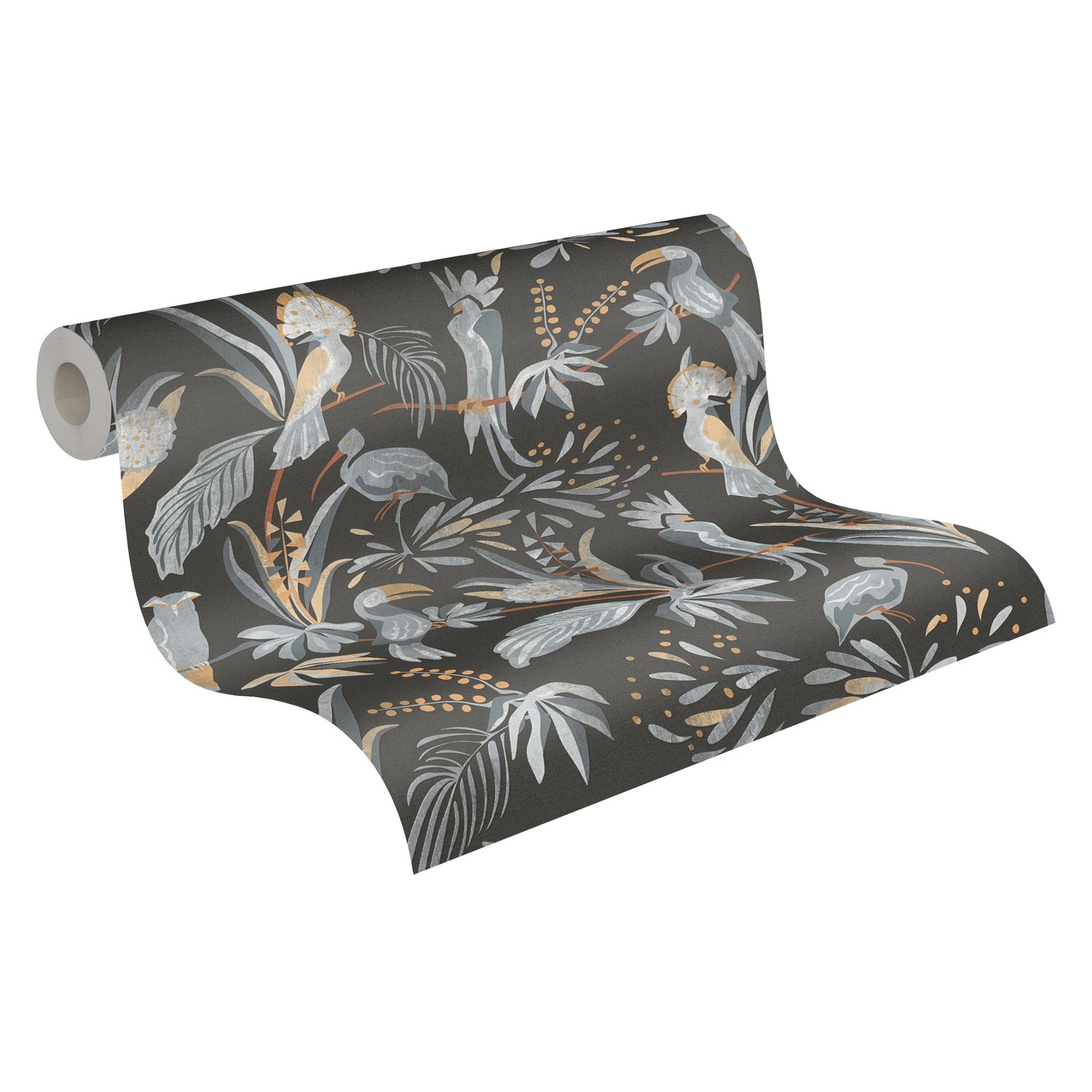 Livingwalls House of Turnowsky Dschungel Vliestapete Schwarz Grau Beige Orange 10,05 m x 0,53 m