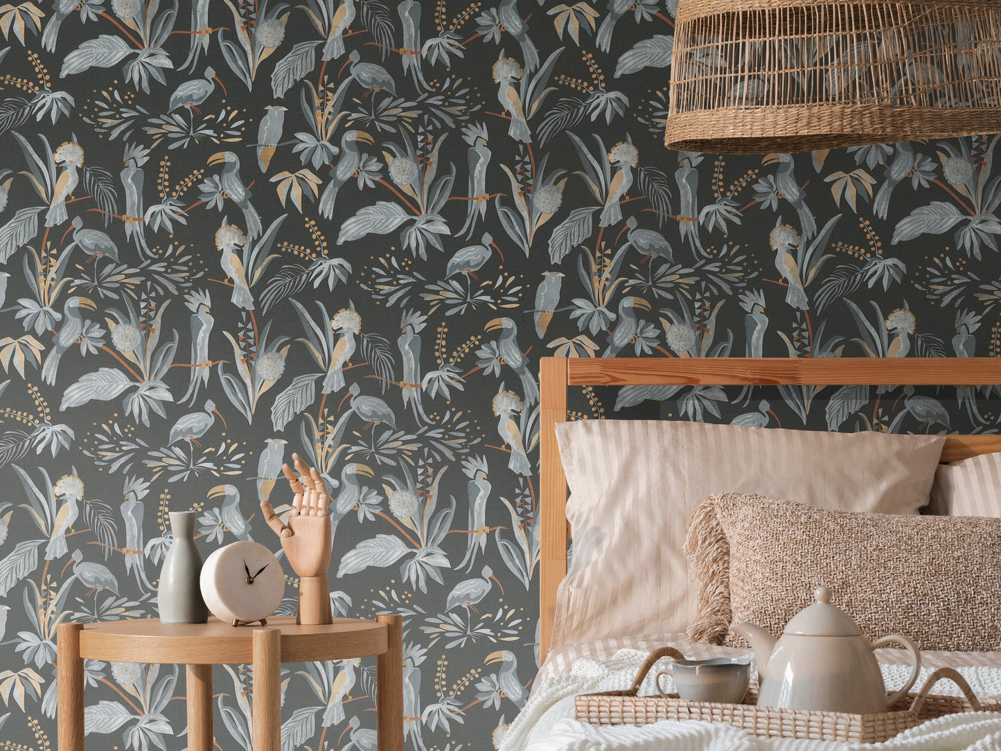 Livingwalls House of Turnowsky Dschungel Vliestapete Schwarz Grau Beige Orange 10,05 m x 0,53 m