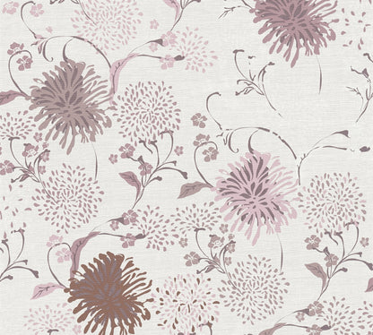 Livingwalls House of Turnowsky Florale Vliestapete Weiß Lila Rosa Creme 10,05 m x 0,53 m