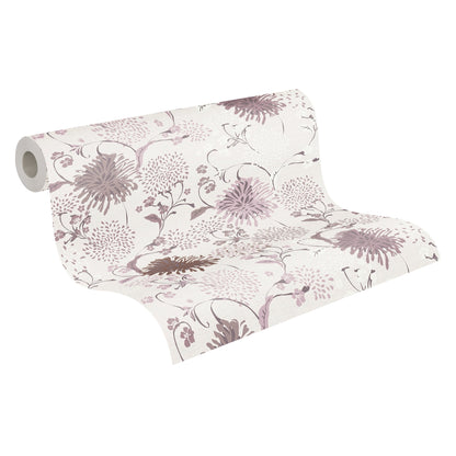 Livingwalls House of Turnowsky Florale Vliestapete Weiß Lila Rosa Creme 10,05 m x 0,53 m