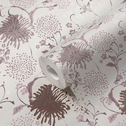 Livingwalls House of Turnowsky Florale Vliestapete Weiß Lila Rosa Creme 10,05 m x 0,53 m