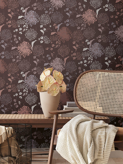 Livingwalls House of Turnowsky Florale Vliestapete Rot Lila Weiß Rosa 10,05 m x 0,53 m