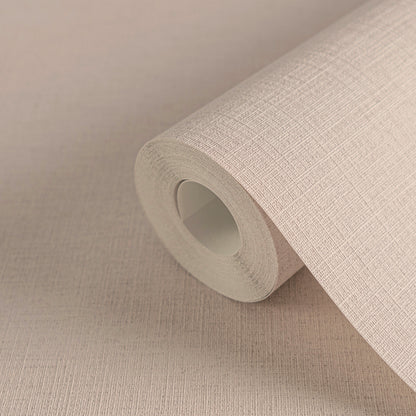 Mustertapete Leinen Zartrosa - 10,05 m x 0,53 m
