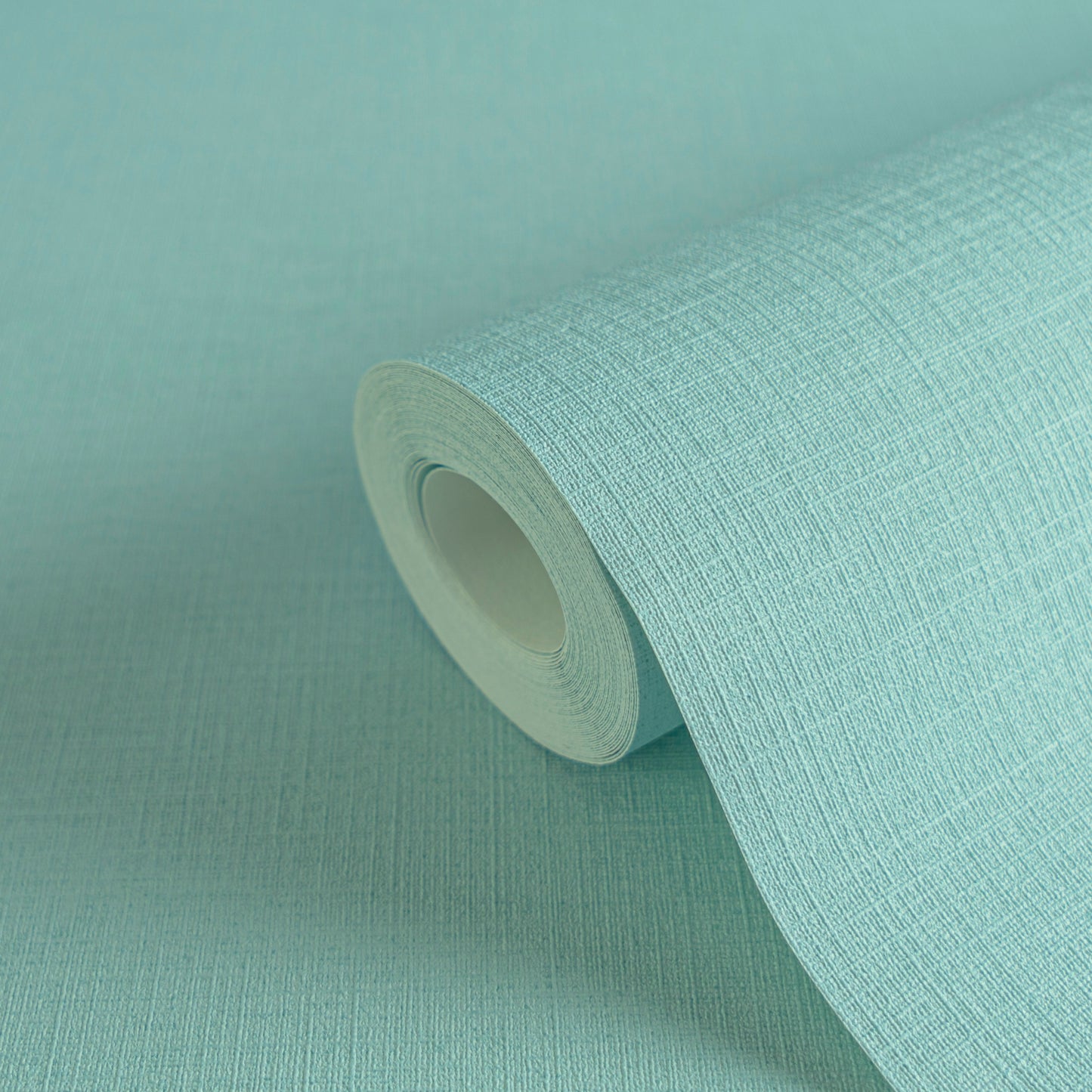 Mustertapete Leinen Aquamarin Hell - 10,05 m x 0,53 m