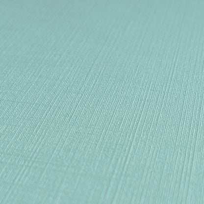 Mustertapete Leinen Aquamarin Hell - 10,05 m x 0,53 m