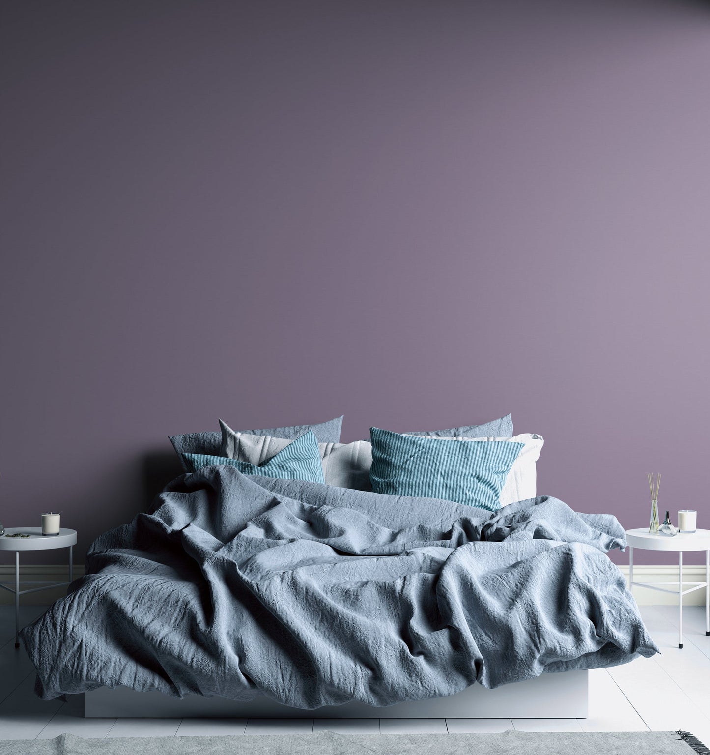 Mustertapete Leinen Lavendel-Grau Edel - 10,05 m x 0,53 m