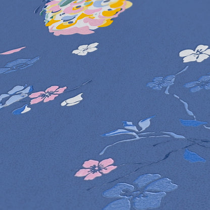 Livingwalls House of Turnowsky Florale Vliestapete Blau Rosa Orange Weiß 10,05 m x 0,53 m