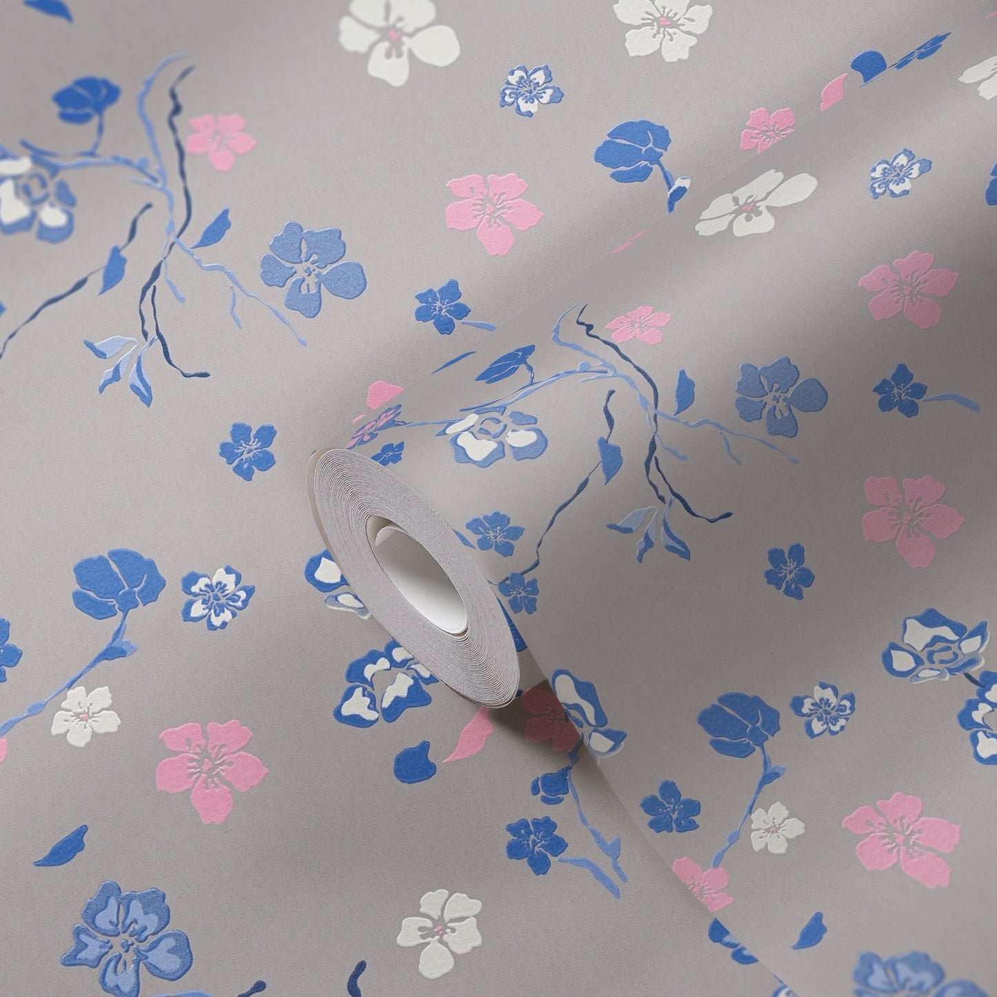 Livingwalls House of Turnowsky Florale Vliestapete Grau Blau Rosa Weiß 10,05 m x 0,53 m