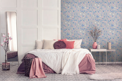 Livingwalls House of Turnowsky Florale Vliestapete Grau Blau Rosa Weiß 10,05 m x 0,53 m