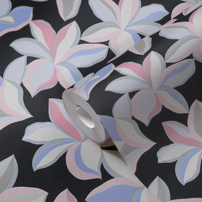 Livingwalls House of Turnowsky Florale Vliestapete Schwarz Silber Rosa Blau 10,05 m x 0,53 m
