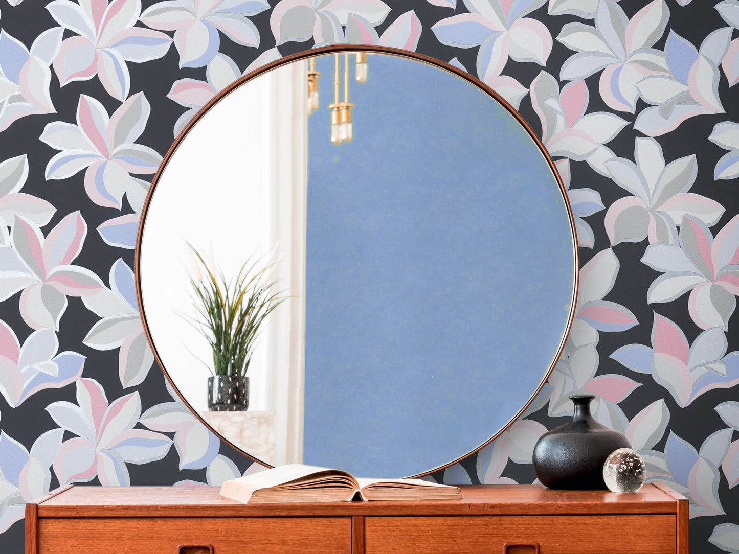 Livingwalls House of Turnowsky Florale Vliestapete Schwarz Silber Rosa Blau 10,05 m x 0,53 m