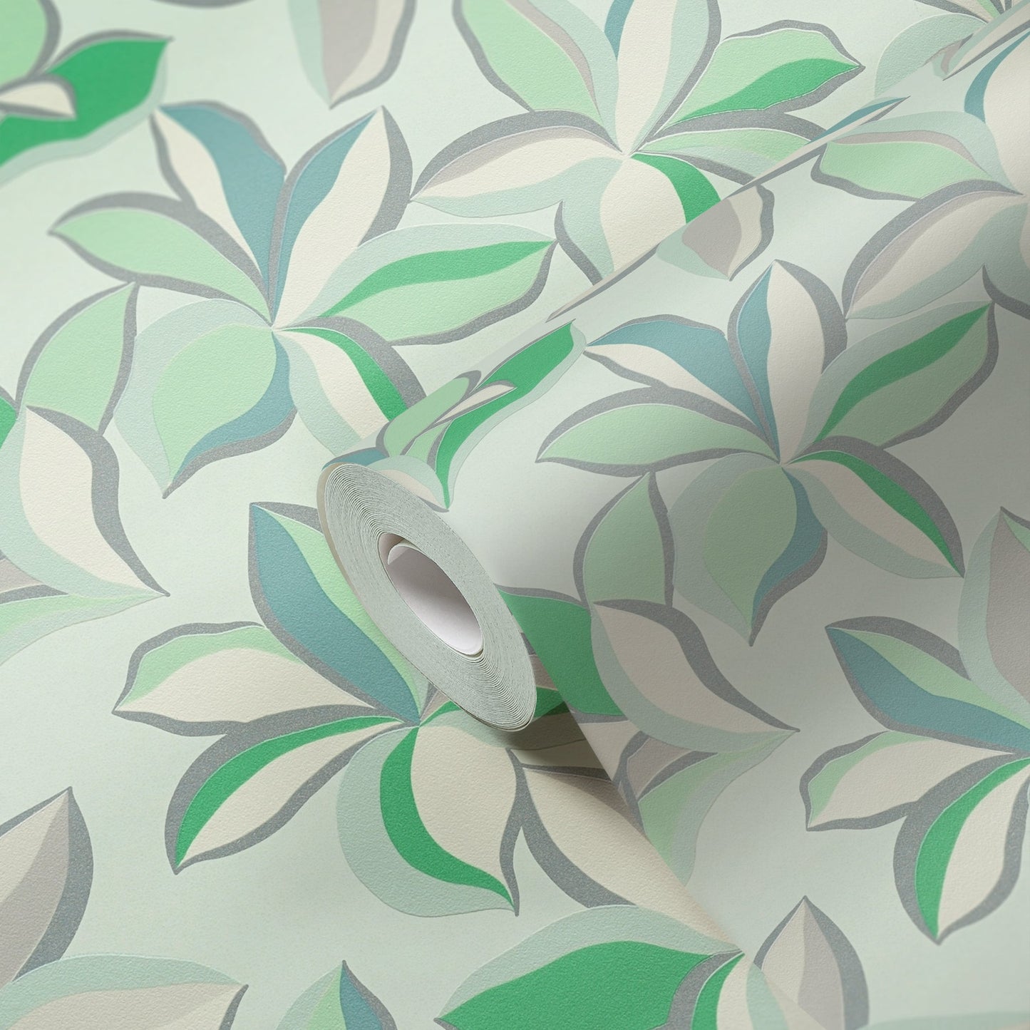 Livingwalls House of Turnowsky Florale Vliestapete Grün Weiß Blau Mint 10,05 m x 0,53 m