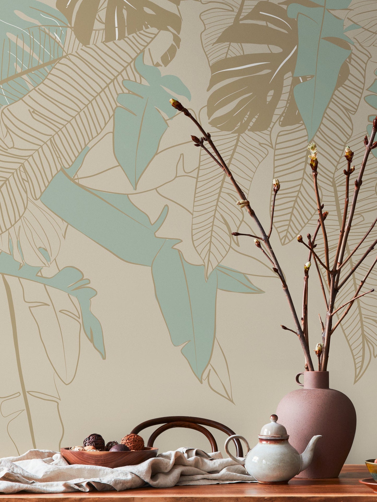 Livingwalls House of Turnowsky Fototapete Beige Grün Braun 8,80 m x 0,53 m