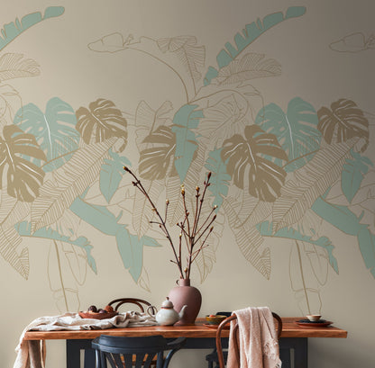 Livingwalls House of Turnowsky Fototapete Beige Grün Braun 8,80 m x 0,53 m