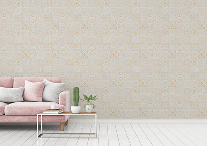 Terra Landhaus Vliestapete Gold Grau Weiß Metallic 10,05 m x 0,53 m