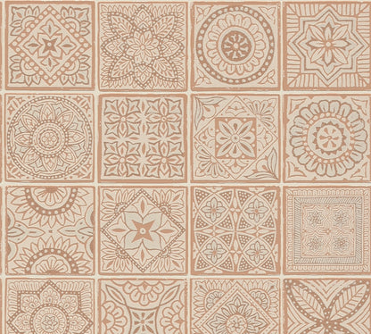 Terra Landhaus Vliestapete Rosa Creme Metallic 10,05 m x 0,53 m