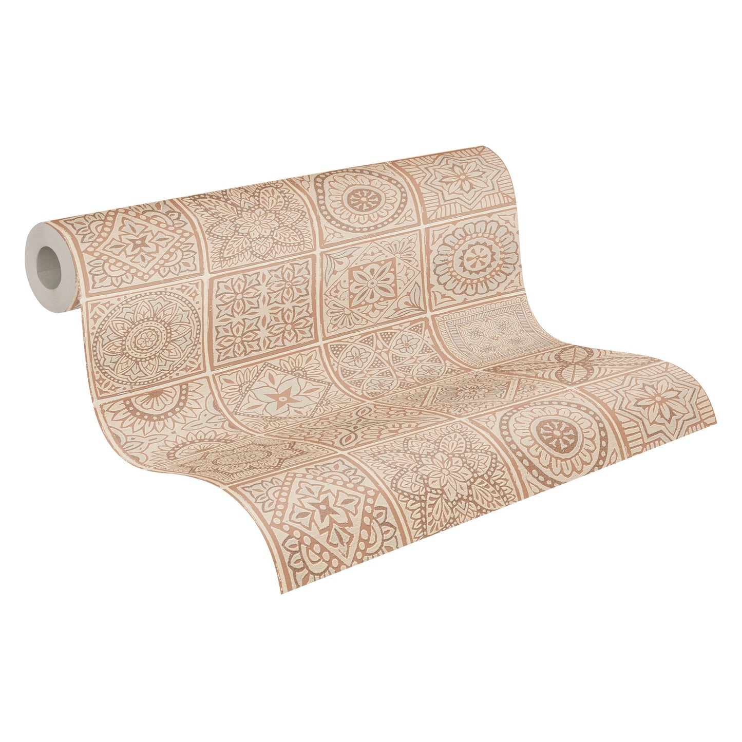 Terra Landhaus Vliestapete Rosa Creme Metallic 10,05 m x 0,53 m