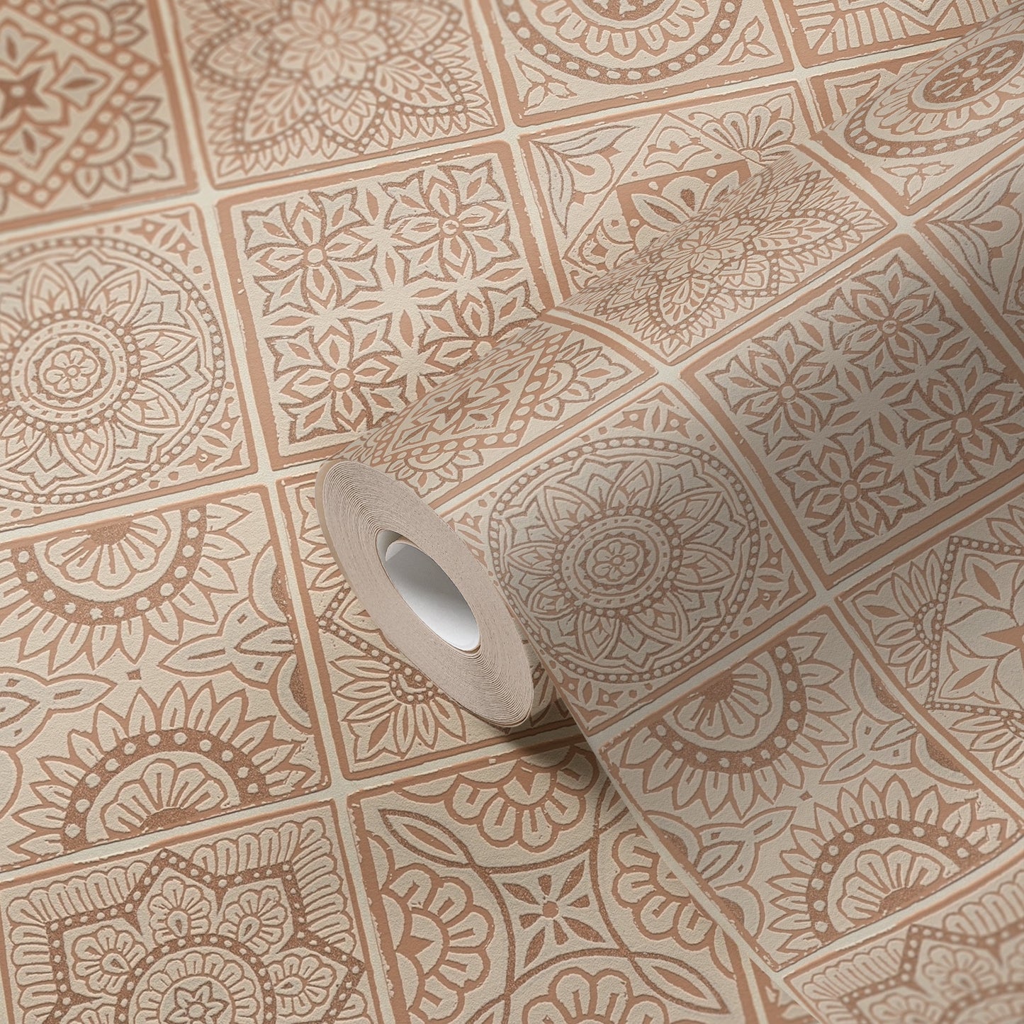 Terra Landhaus Vliestapete Rosa Creme Metallic 10,05 m x 0,53 m