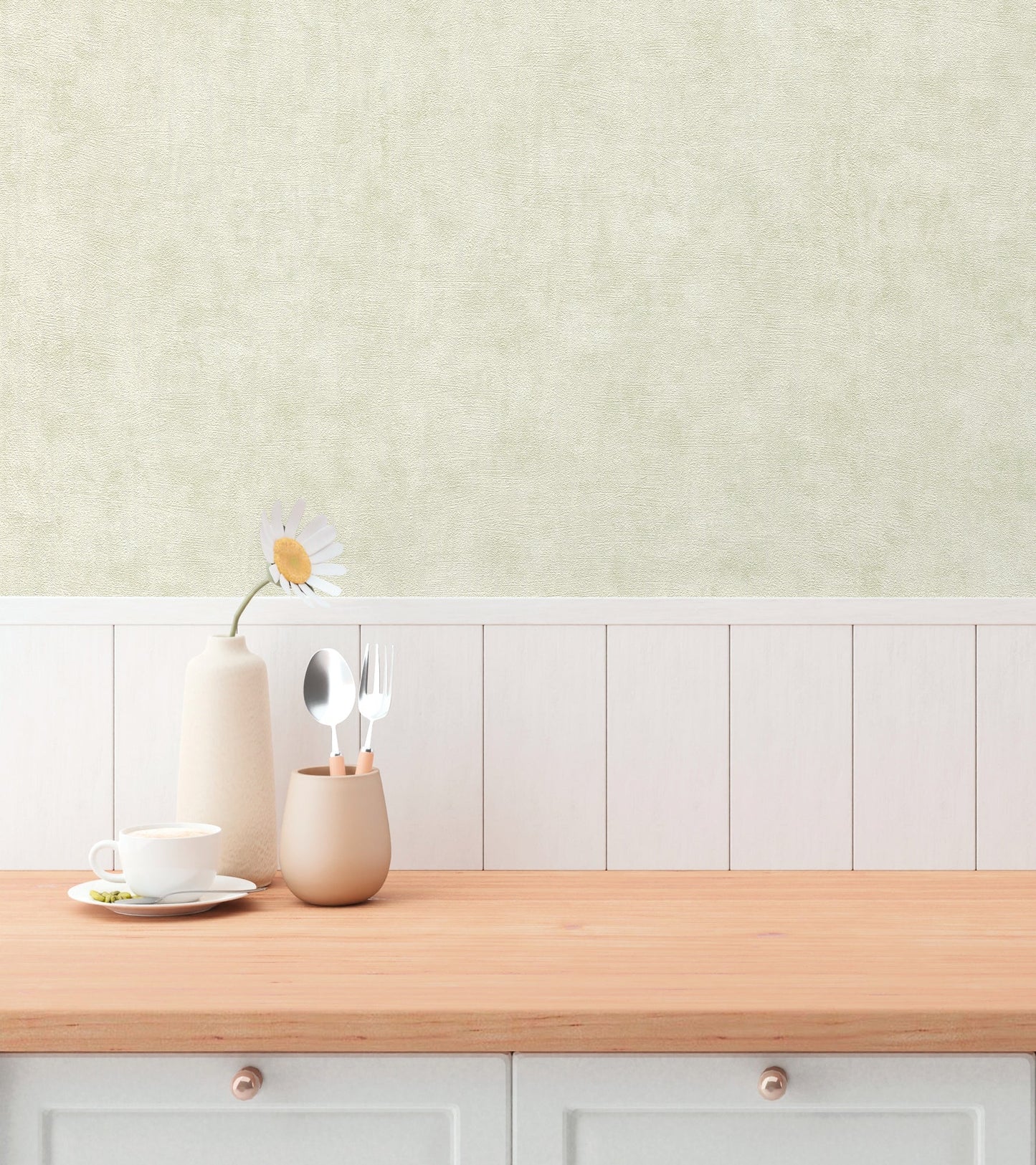 Mustertapete Verputzoptik Hellbeige - 10,05 m x 0,53 m