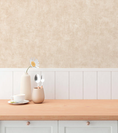 Mustertapete Verputzoptik Rosébeige - 10,05 m x 0,53 m