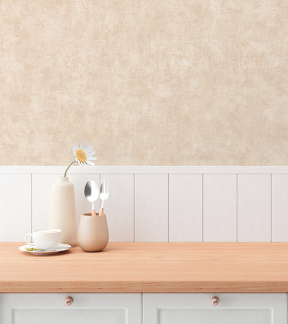 Mustertapete Verputzoptik Rosébeige - 10,05 m x 0,53 m