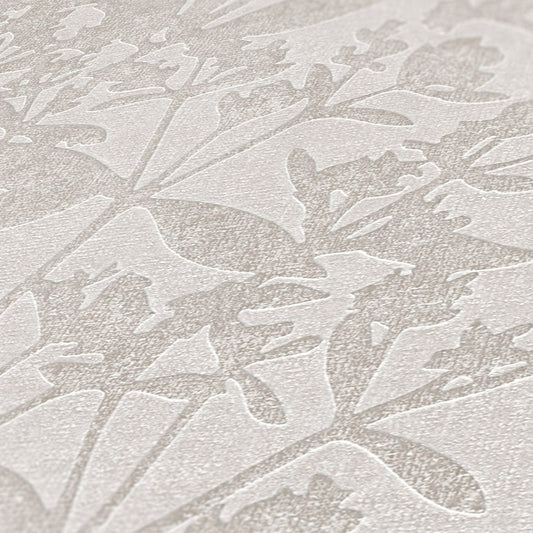 Terra Florale Vliestapete Grau Beige 10,05 m x 0,53 m